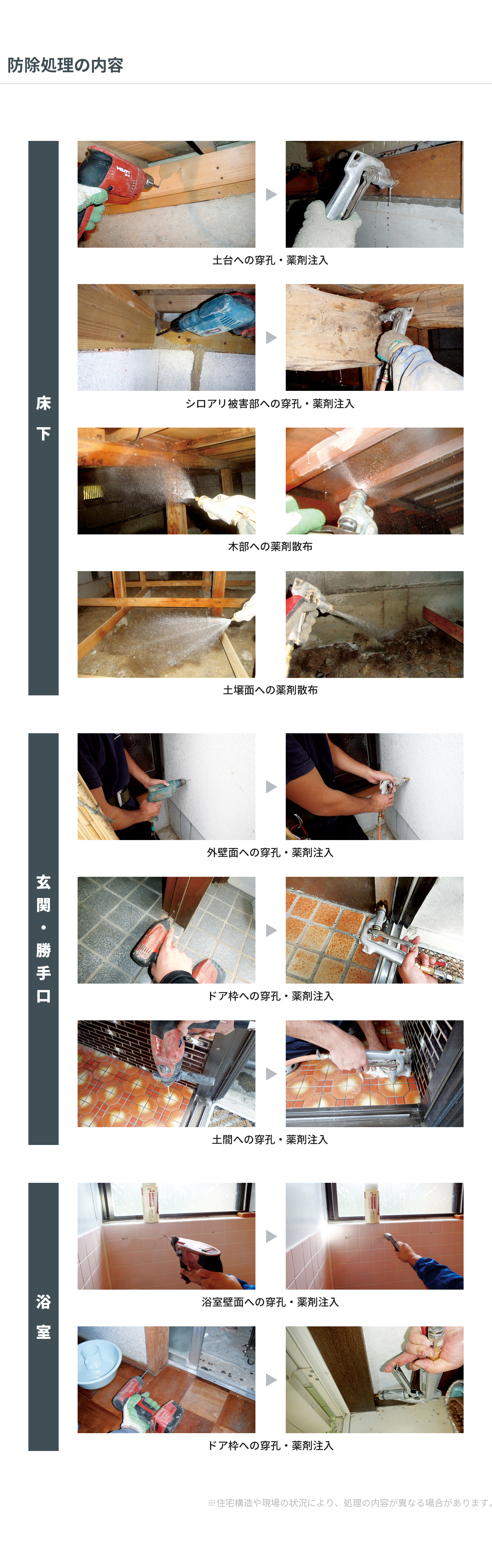 防除処理の内容
